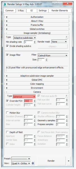 Configuração VRay